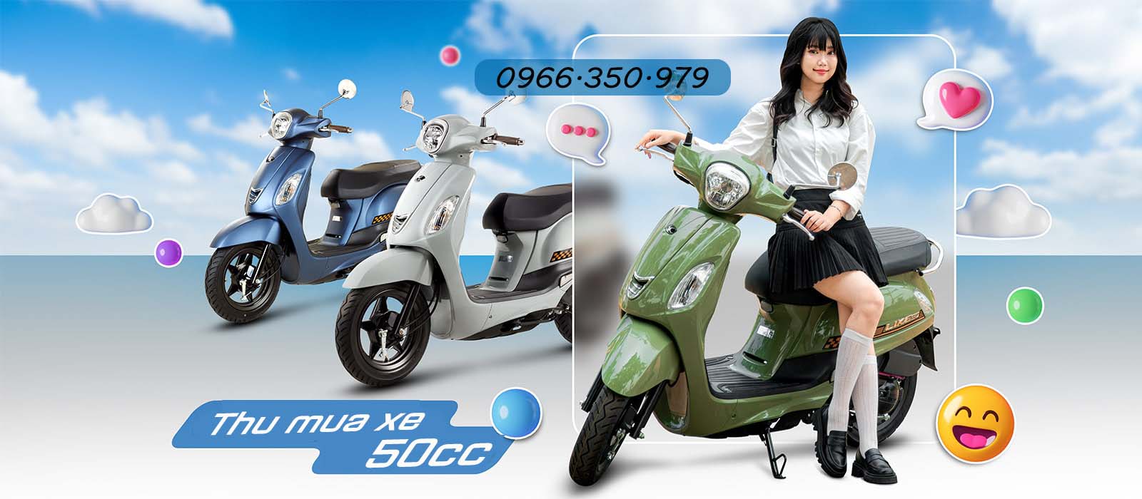Thu Mua Xe Máy 50cc Halim, Kymco, Detech